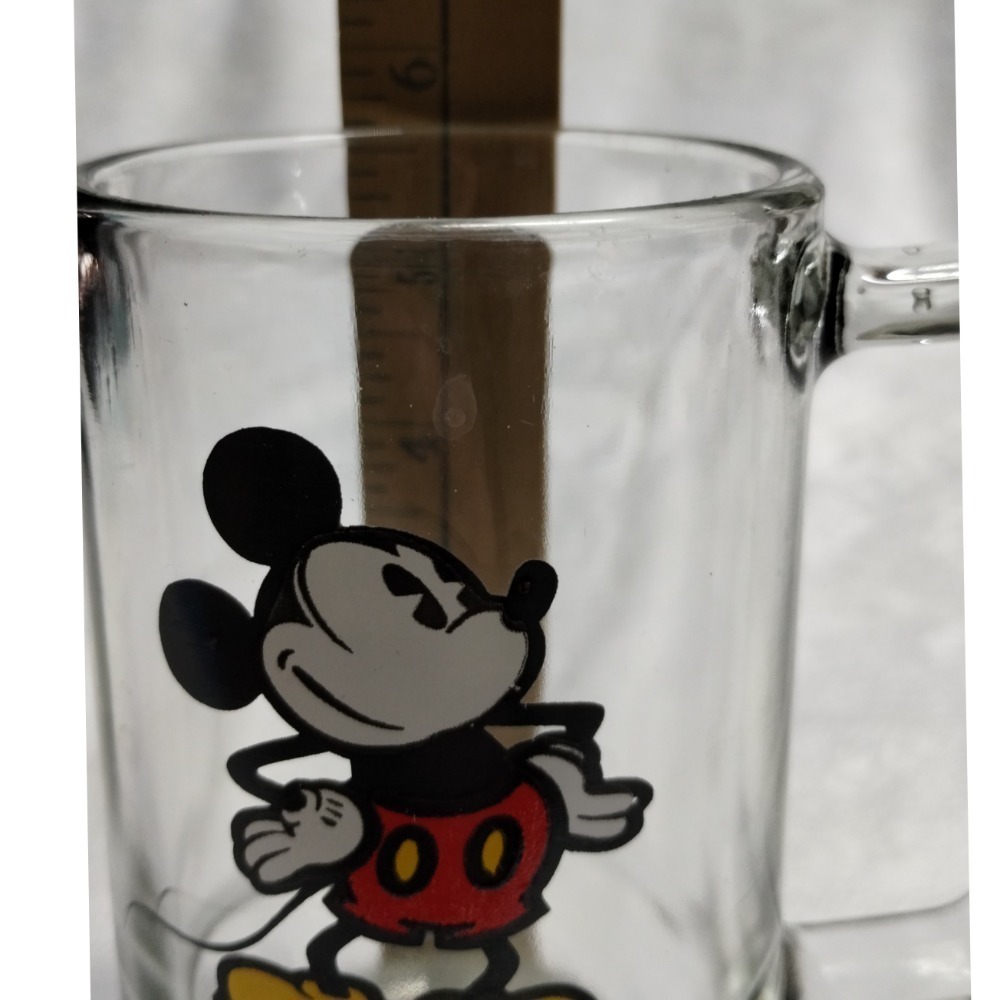 Mickey Mouse Glass Beer Mug Walt Disney Productions Collectible Barware - Picture 6 of 8